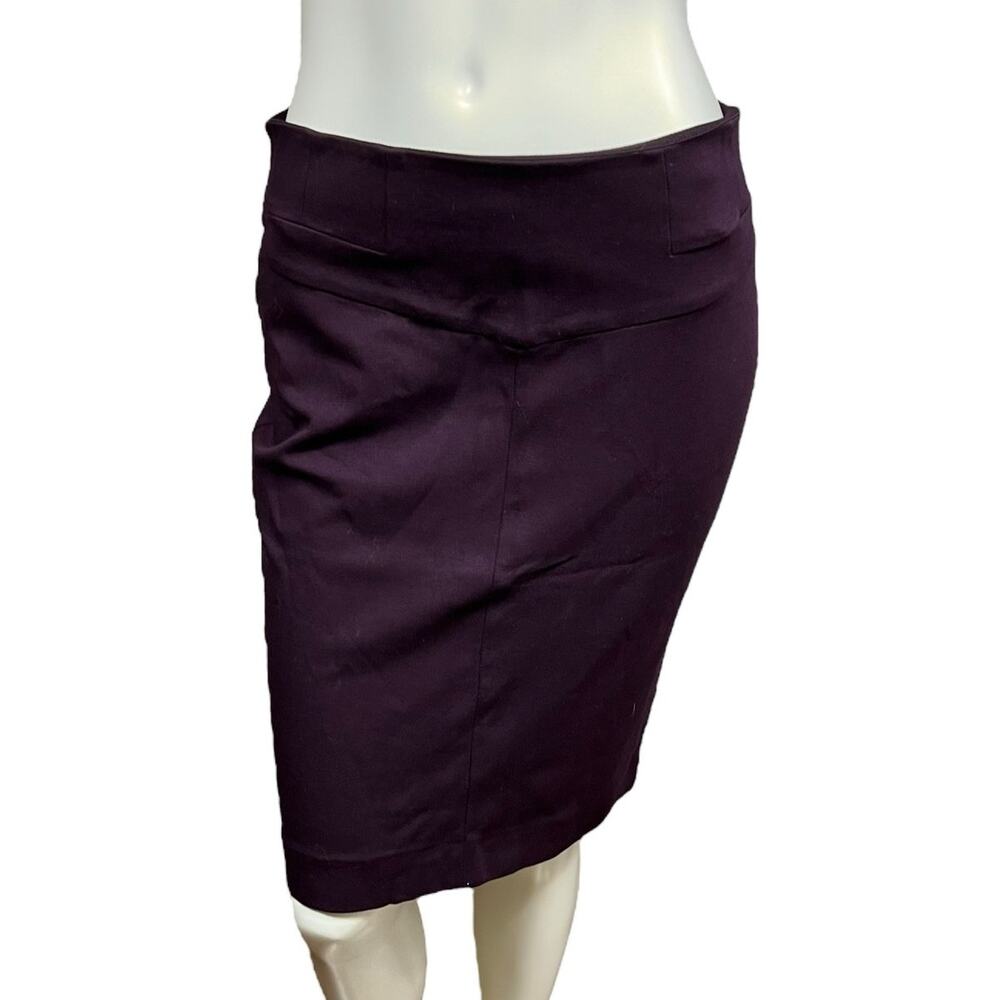 Ann Taylor Burgundy Pencil Skirt Career Wear Office Size 8 Stretch Knit